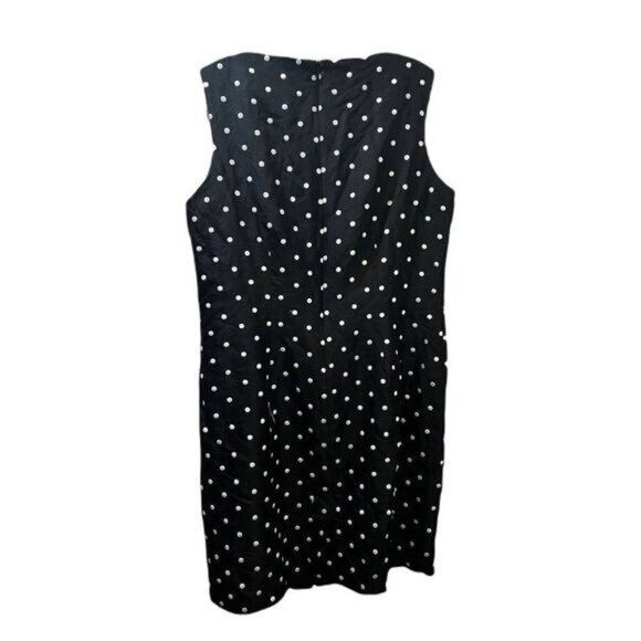 Womens Tiny White and Black Polka Dots‎ A-Line Dress Size 14 - Picture 2 of 4